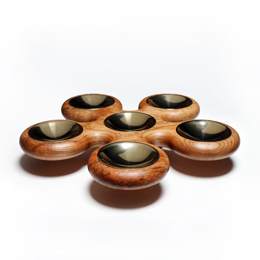 Fidget Spinner Seder Plate - Cherry Burl