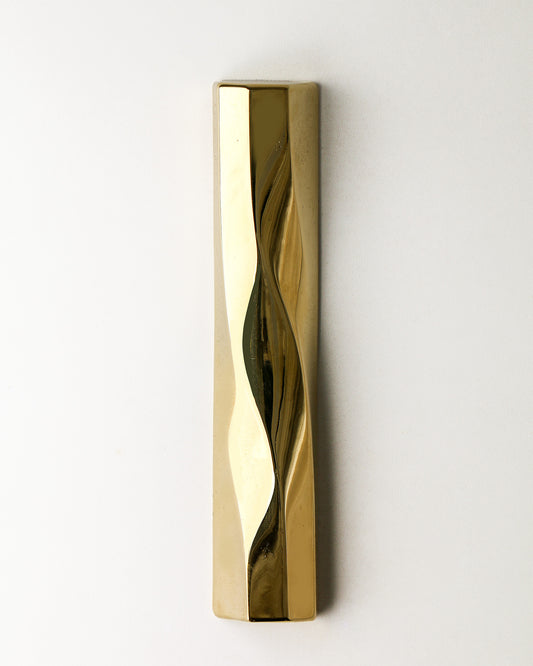 WAVE Mezuzah | Polished Gold Aluminum