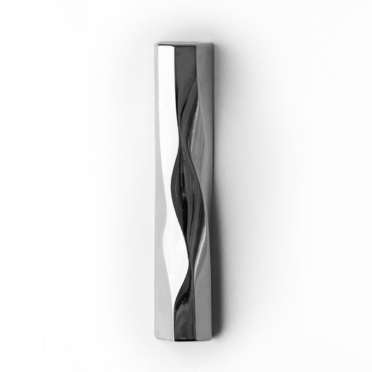 WAVE Mezuzah | Polished Silver Chromed Aluminum