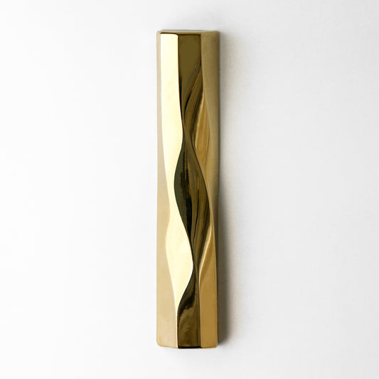 WAVE Mezuzah | Polished Gold Aluminum