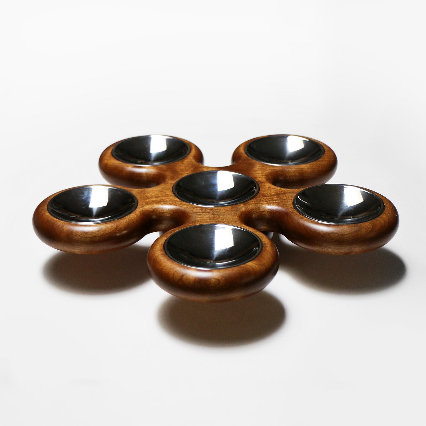 Fidget Spinner Seder Plate - Flame Roasted Birch