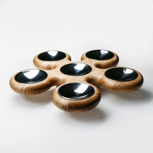 Fidget Spinner Seder Plate - Curly Maple