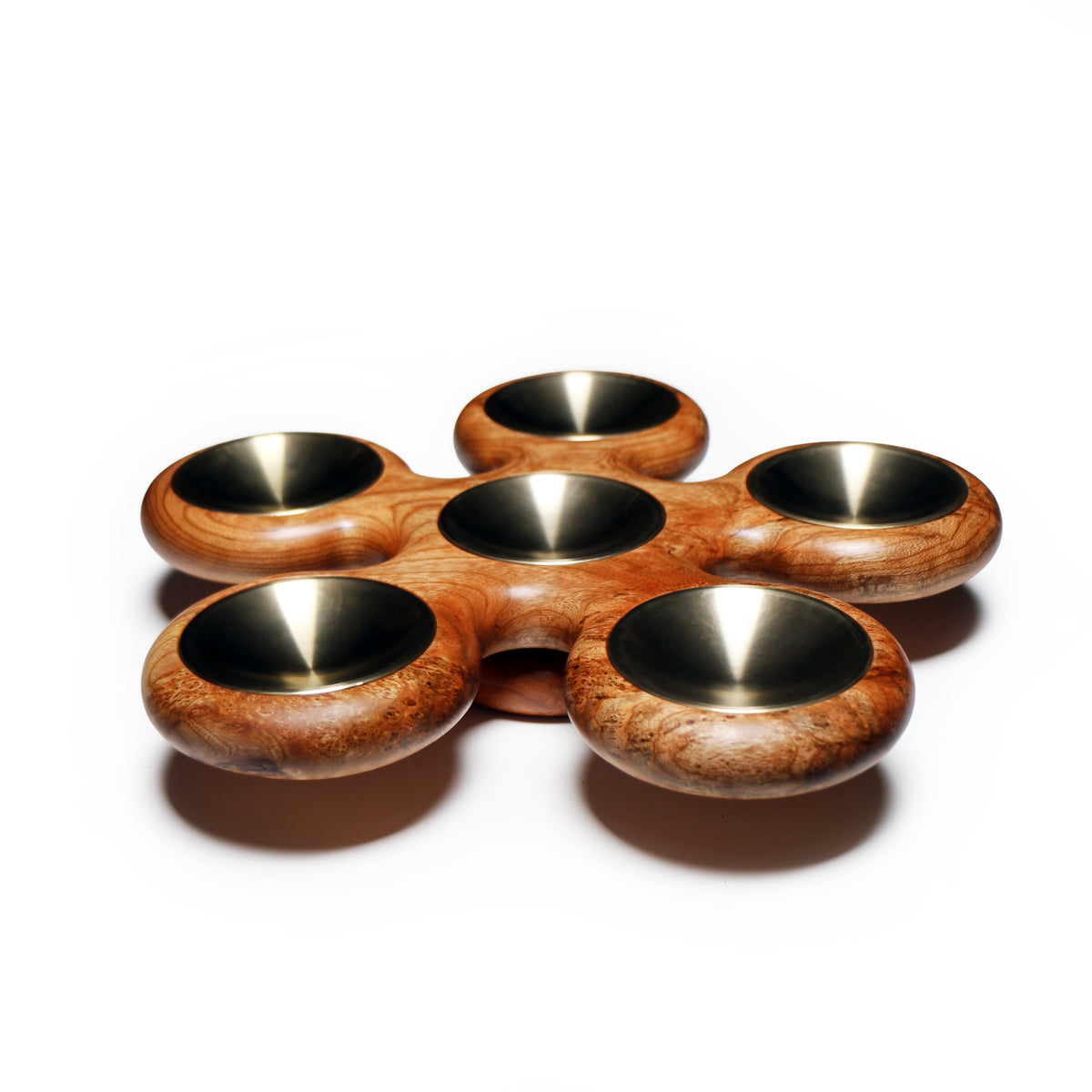 Fidget Spinner Seder Plate - Cherry Burl