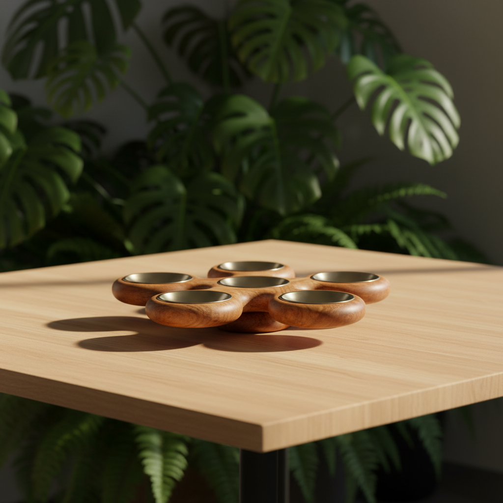 Fidget Spinner Seder Plate - Cherry Burl