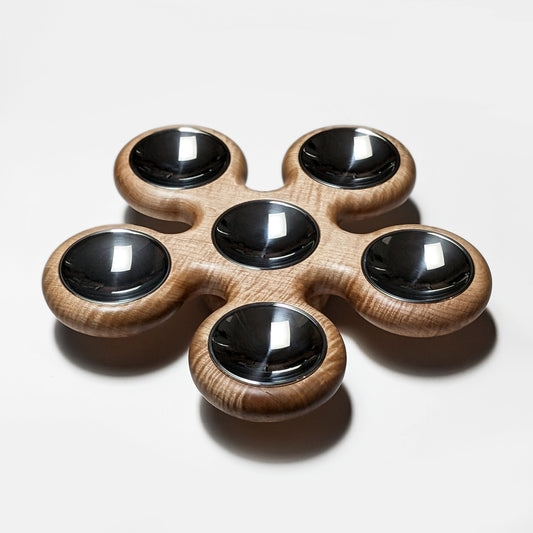 Fidget Spinner Seder Plate - Curly Maple