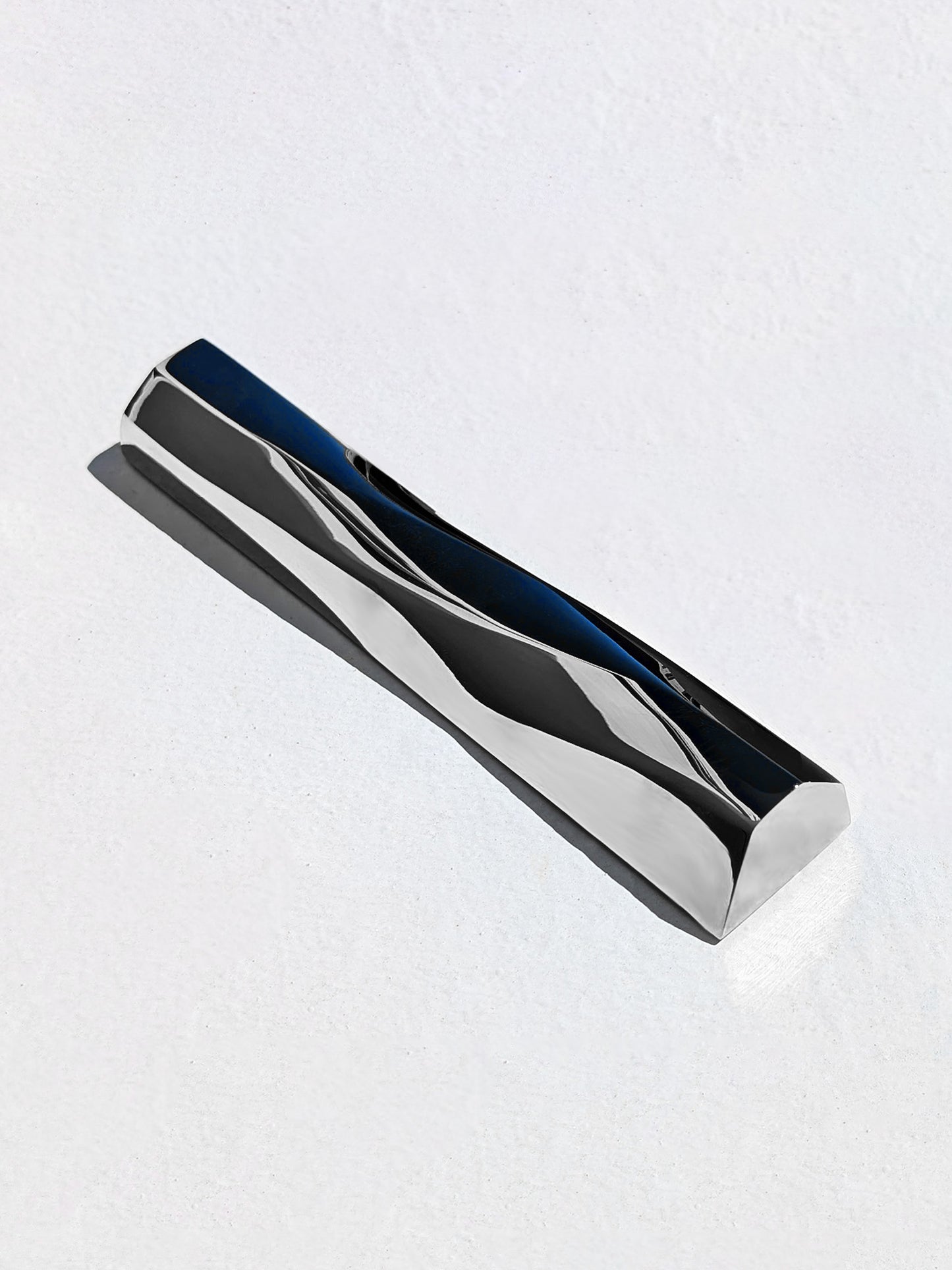 WAVE Mezuzah | Polished Silver Chromed Aluminum